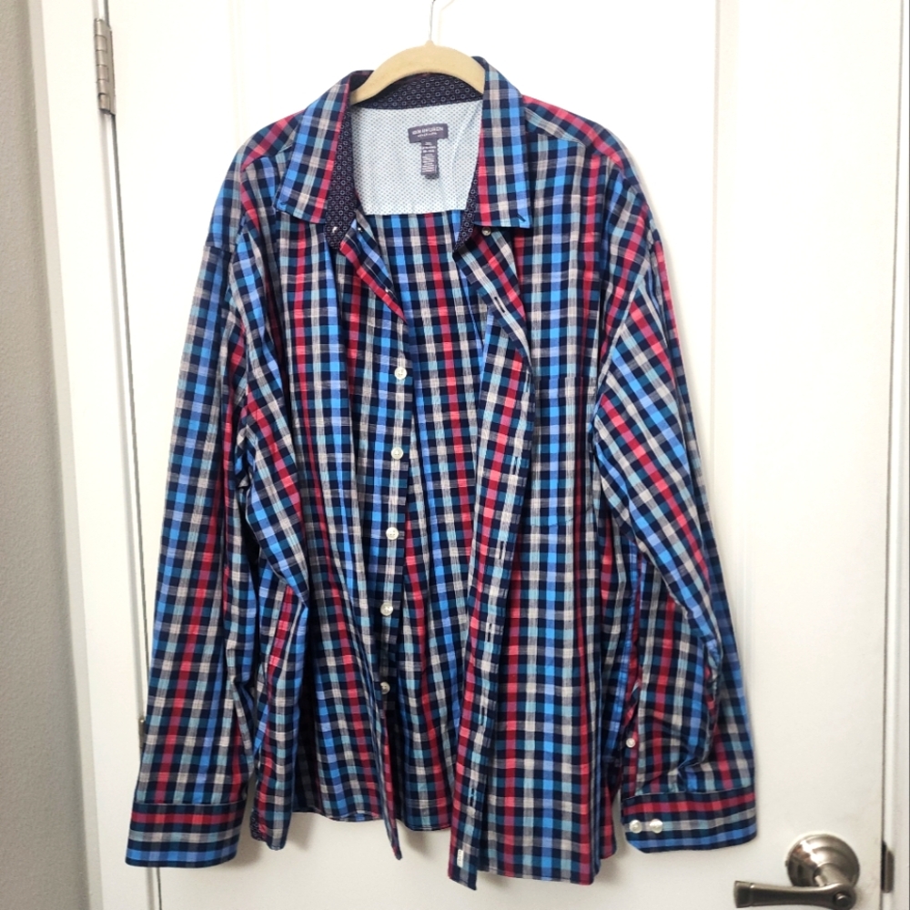 5/$30 Van Heusen Plaid Button-Up  Never Tuck Shirt Size 2X